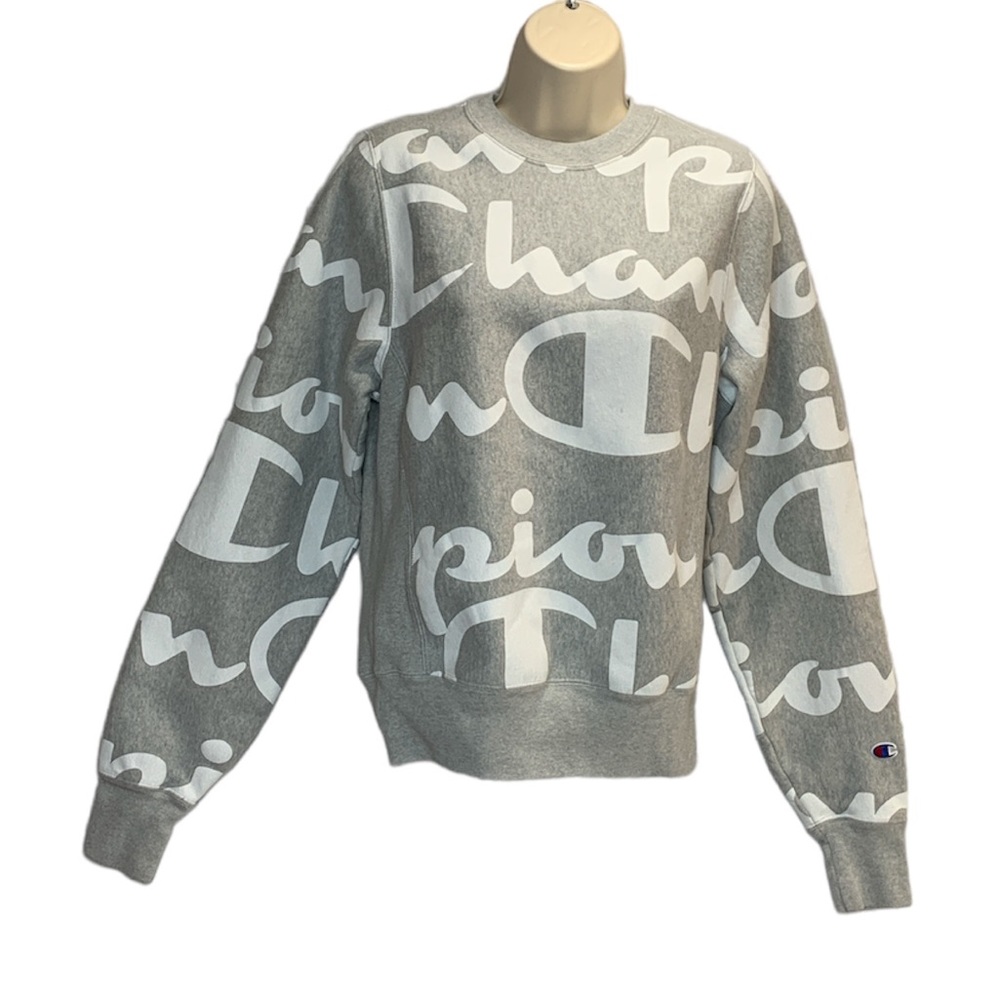 Champion Reverse Weave All Over Graphic Print Sweatshirt Size XS